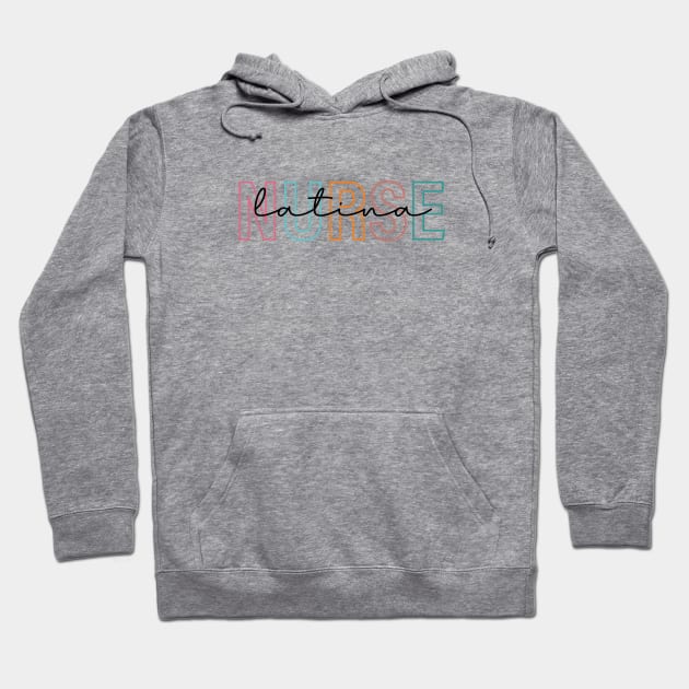 latina nurse Colored Outlines Hoodie by Almytee